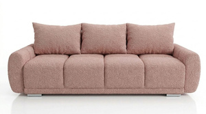 Nowoczesna rozkładana sofa 3-osobowa Skandica DUNA 3 z funkcją spania i pojemnikiem na pościel / boucle Centaur 05 / pudrowy róż / szer. 234 cm