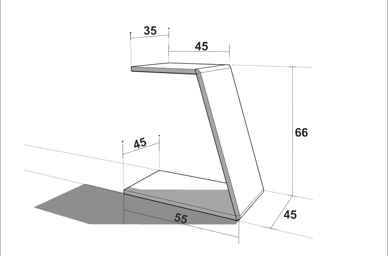 Drewniana szafka nocna KONFORME ALTO / szer. 55 cm