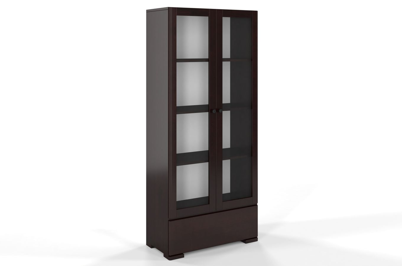 Drewniana sosnowa witryna ze szklanymi drzwiami Visby SANDEMO 1S80 / szer. 80 cm