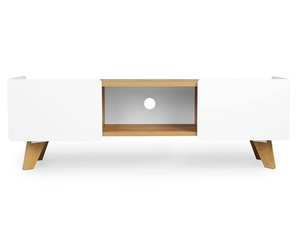 Szafka RTV Skandica LETT 02 na dębowych nogach / szer. 135 cm