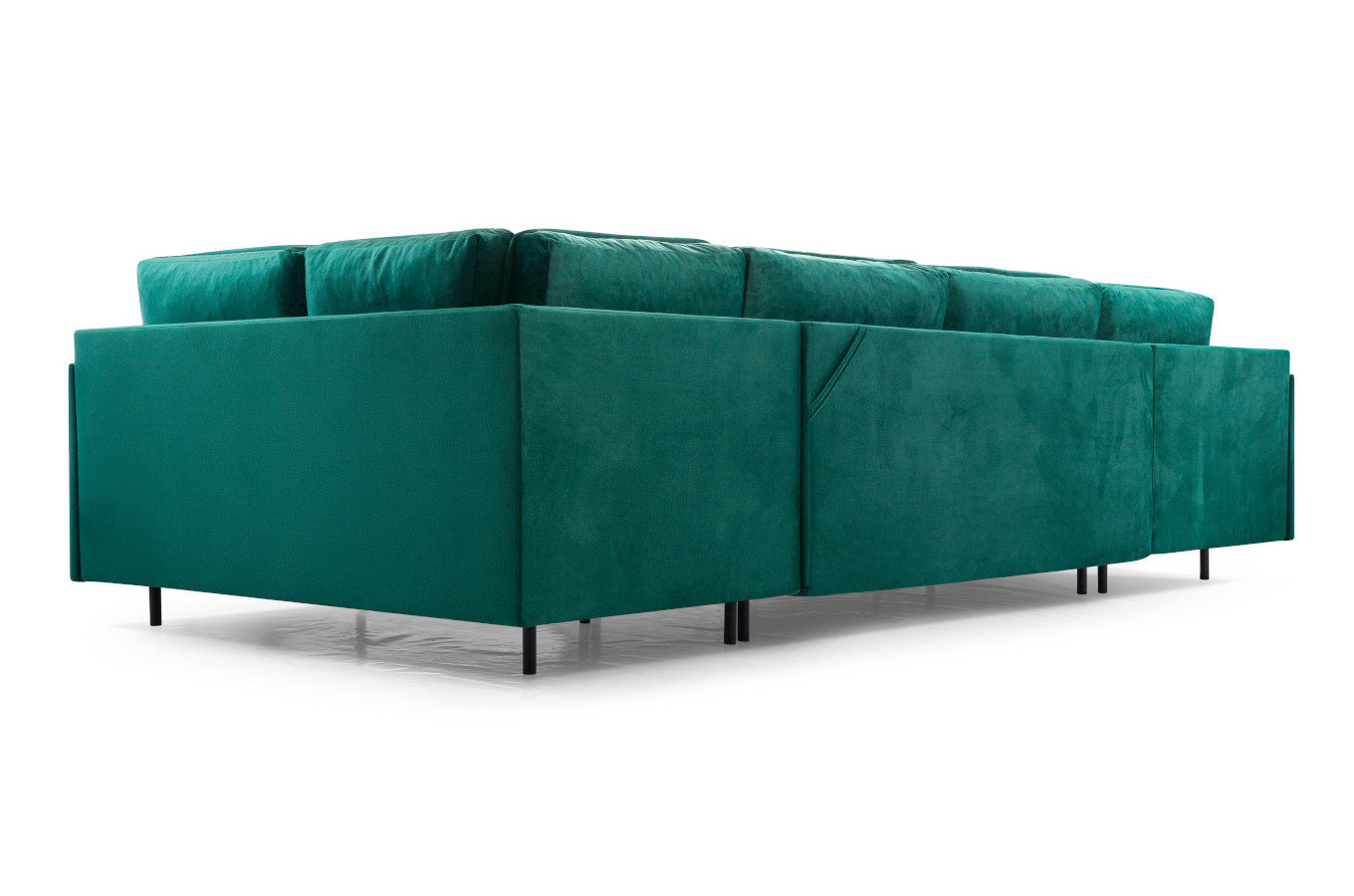 Duży nowoczesny narożnik ZANZIBAR U z funkcją spania i pojemnikiem na pościel