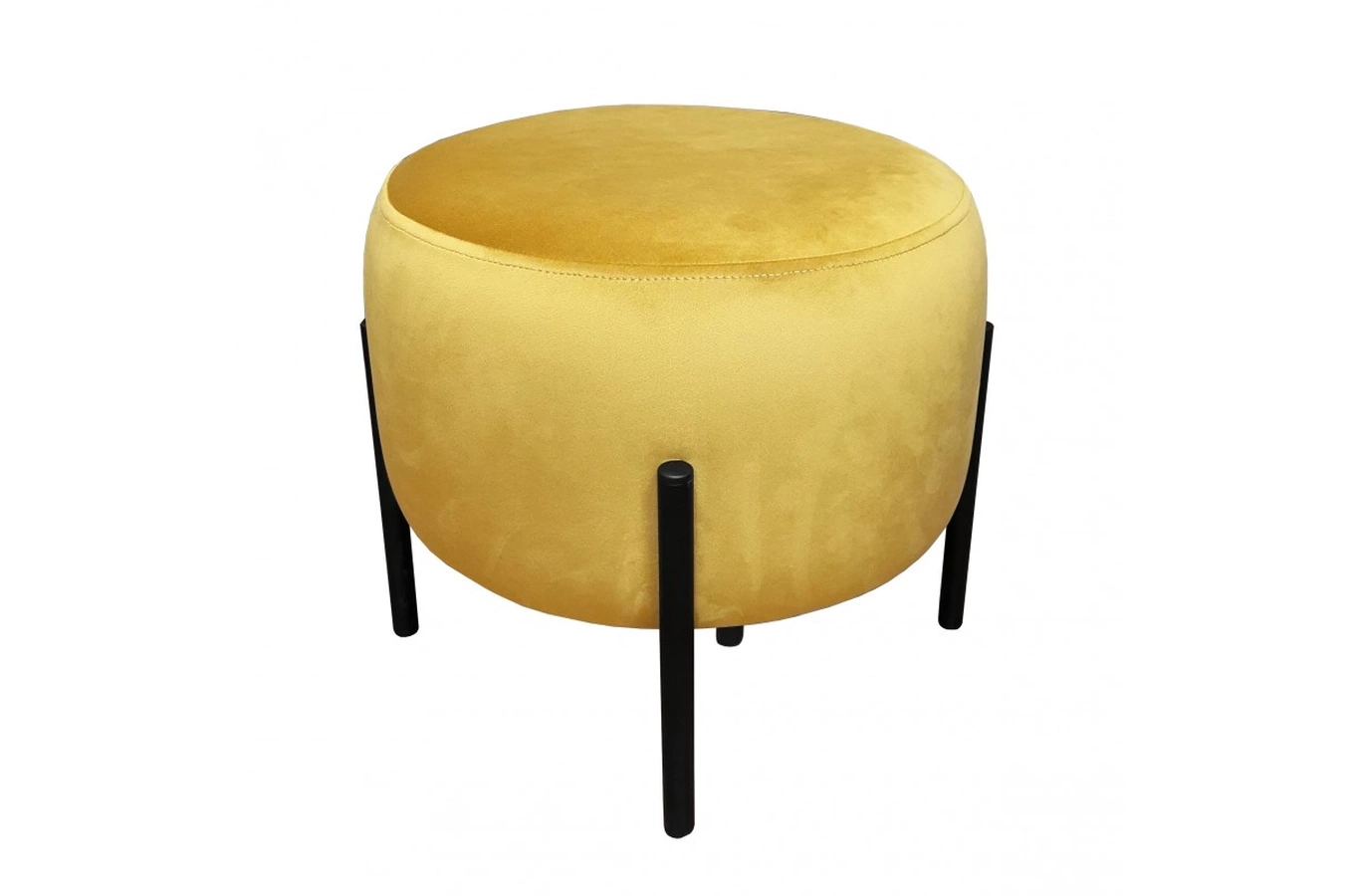 Tapicerowany okrągły puf OTTO na metalowych nogach / kolor tkaniny + podstawy do wyboru!