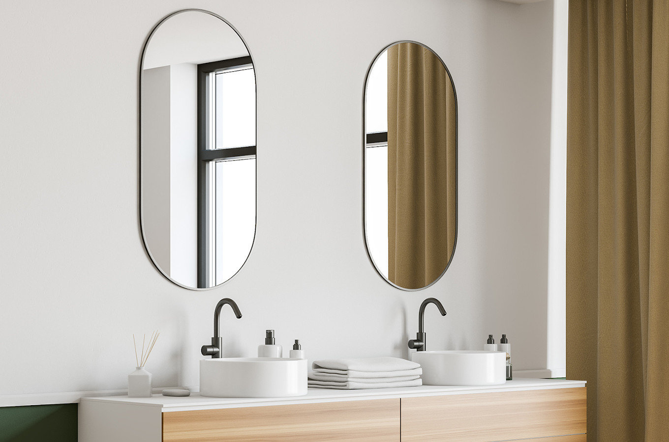 Owalne lustro KORIA Delicate / rama dostępna w 5 kolorach