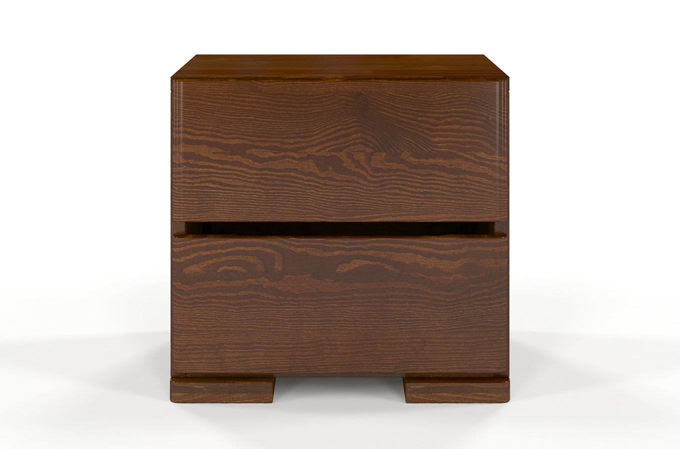 Drewniana szafka nocna sosnowa Visby Sandemo High 2S / kolor palisander