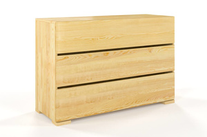 Drewniana komoda sosnowa Visby Sandemo 3S / kolor orzech