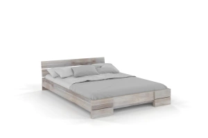 Łóżko drewniane dębowe Visby Sandemo / 180x200 cm, olej bielony