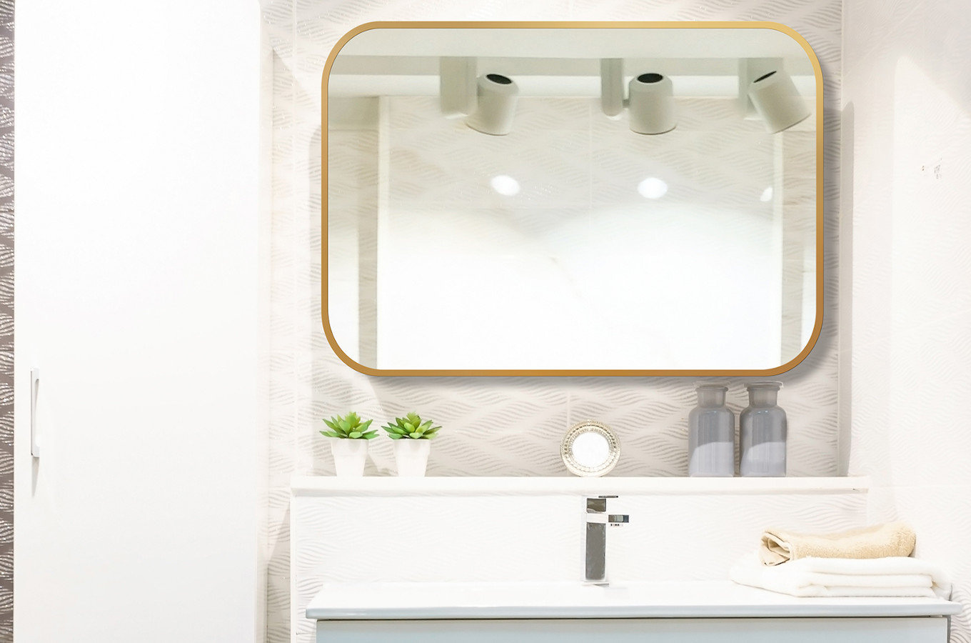 Prostokątne lustro MIRA Delicate / rama dostępna w 5 kolorach