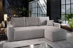 Nowoczesny narożnik MOCCA z funkcją spania i pojemnikiem na pościel