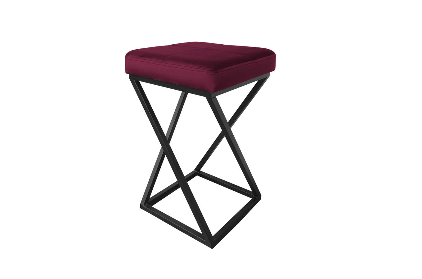 Tapicerowany hoker DIXI na metalowych nogach / kolor tkaniny + podstawy do wyboru!