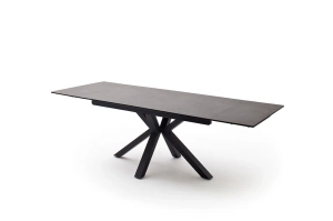Nowoczesny rozkładany stół NAGANO z ceramicznym blatem na metalowych nogach, kolor antracyt / 160-240 x 90 cm
