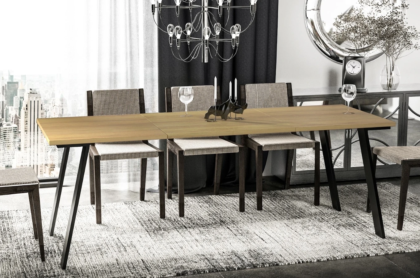 Nowoczesny rozkładany stół LIWIA 130-210 x 80 cm (dąb nature)