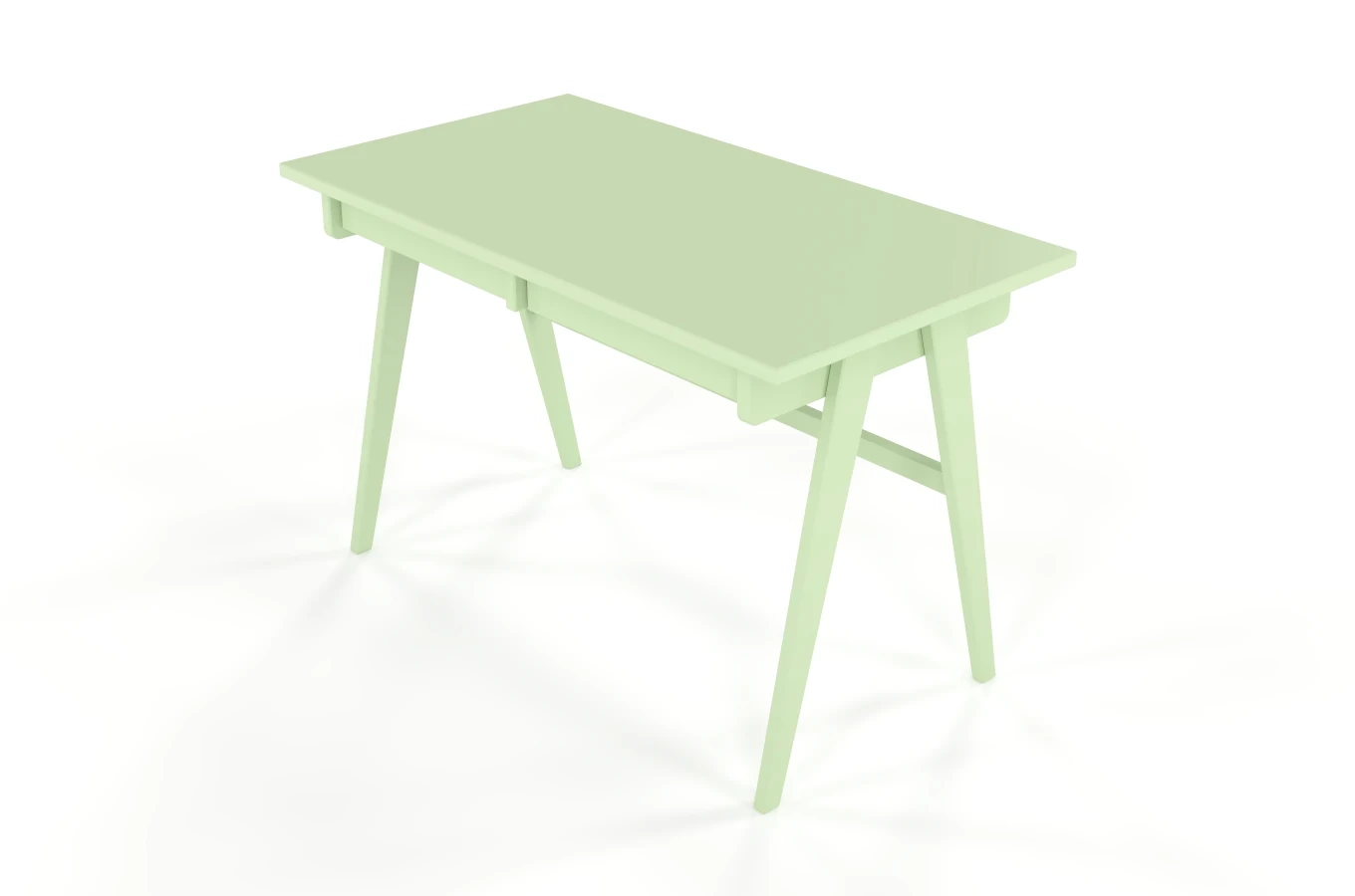 Drewniane biurko / toaletka z szufladami Visby EDDA / kolor pudrowa zieleń / 120x65 cm