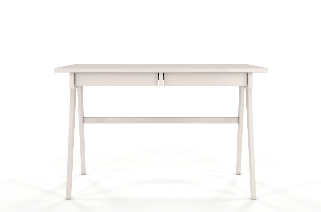 Drewniane bukowe biurko / toaletka z szufladami Visby EDDA / kolor biały