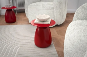 Stolik drewniany Kayani BAOBAB 34 różne kolory, wys. 34 cm / kolor bordowy