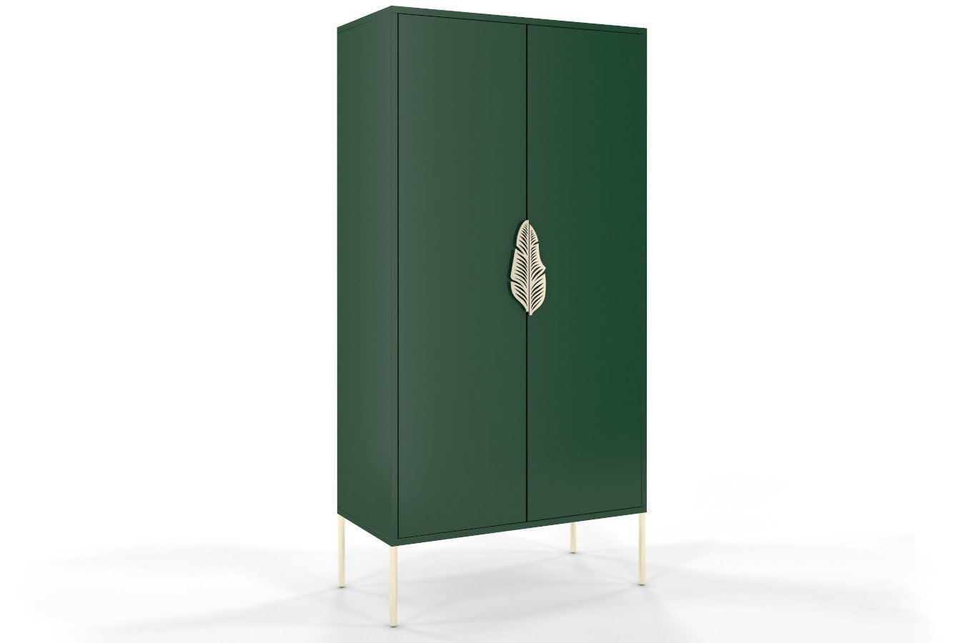 Wysoka zielona komoda ze złotymi dodatkami Skandica MERLIN / szer. 80 cm