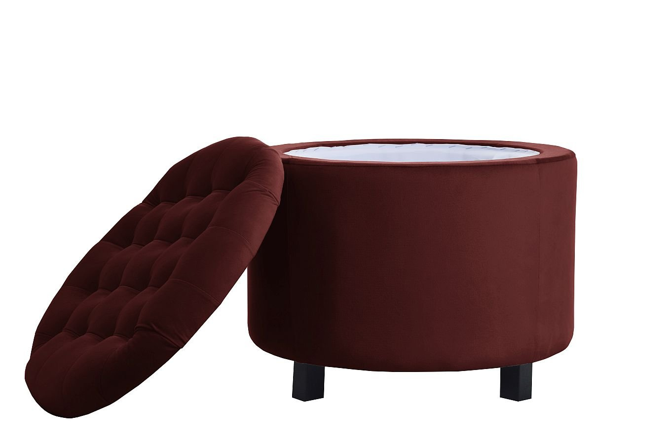 Tapicerowany puf ze schowkiem POMPADOUR i zdejmowanym siedziskiem