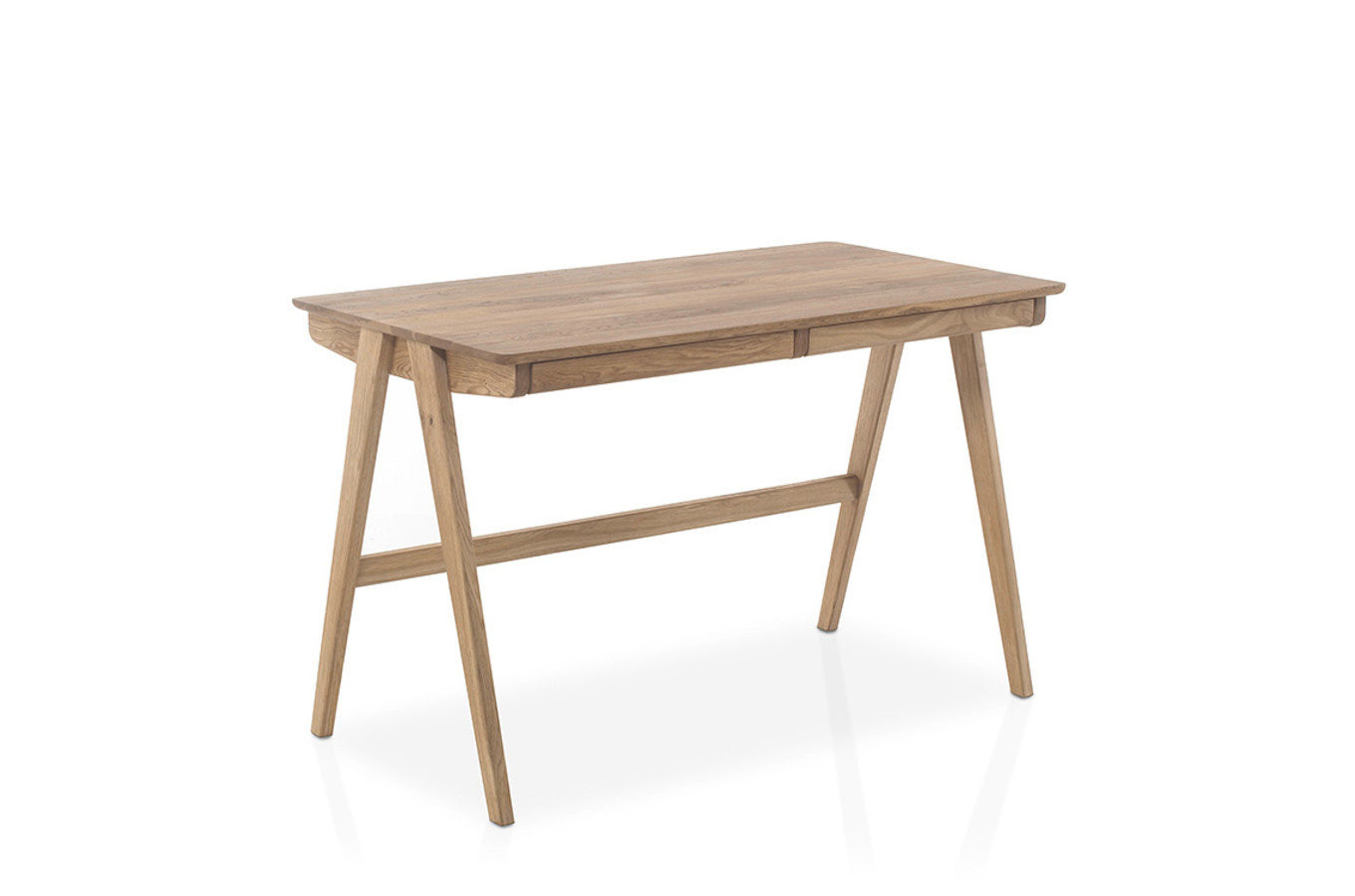 Eleganckie drewniane dębowe biurko z szufladami DELIA / 120x65 cm