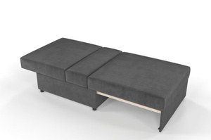 Ciemno-szara rozkładana sofa Dancan OLGA z funkcją spania i pojemnikiem na pościel / szerokość 86 cm