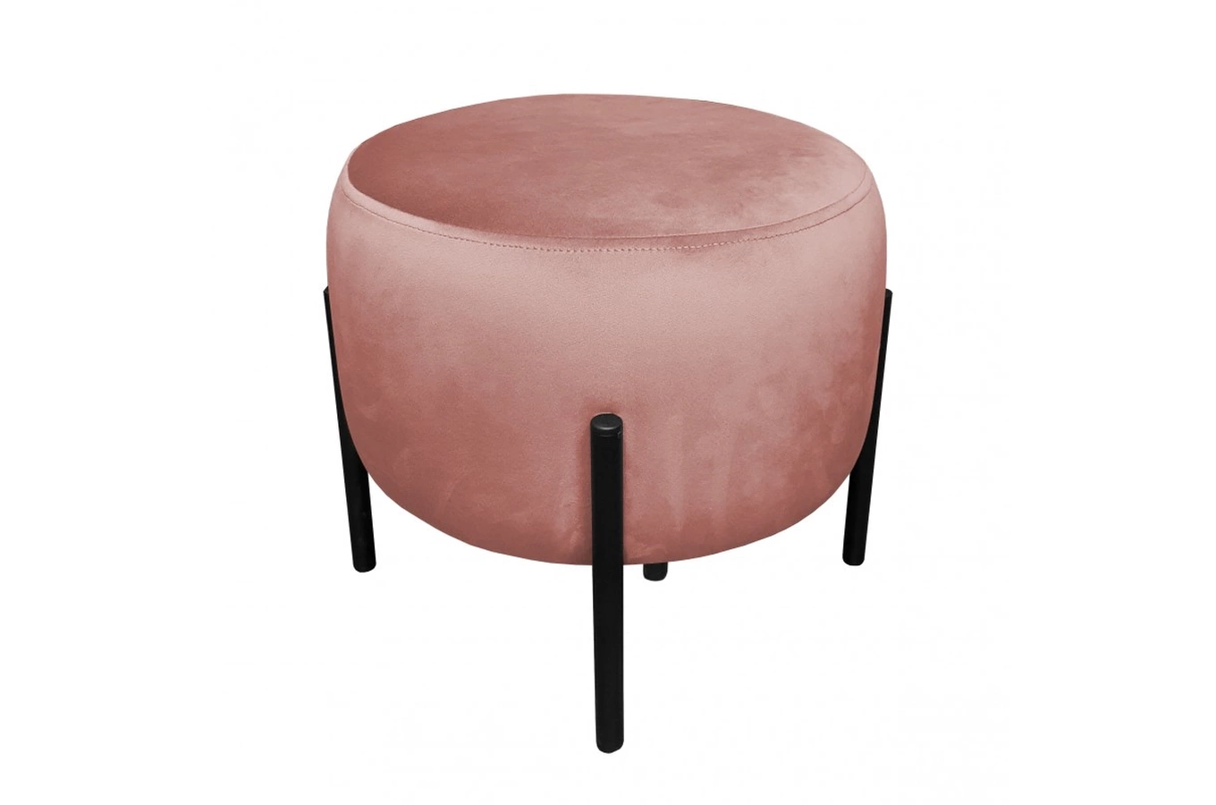 Tapicerowany okrągły puf OTTO na metalowych nogach / kolor tkaniny + podstawy do wyboru!