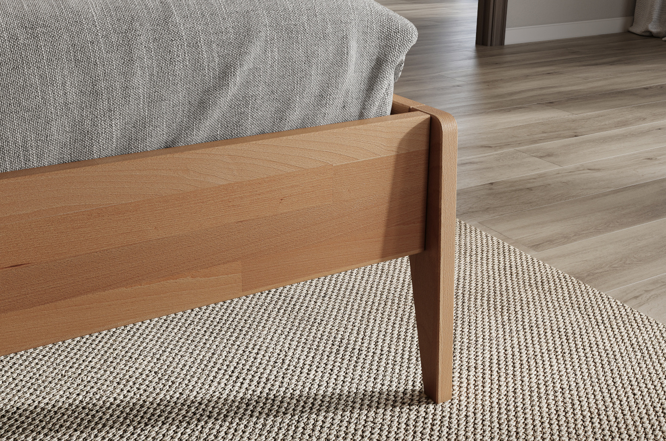 Łóżko drewniane bukowe Visby RADOM / 180x200 cm, kolor naturalny