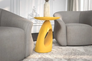 Stolik drewniany Kayani ISLAND różne kolory, wys. 40 cm / kolor żółty