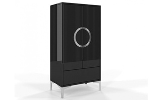 Czarna wysoka nowoczesna komoda Dancan EVA połysk / szer. 60 cm