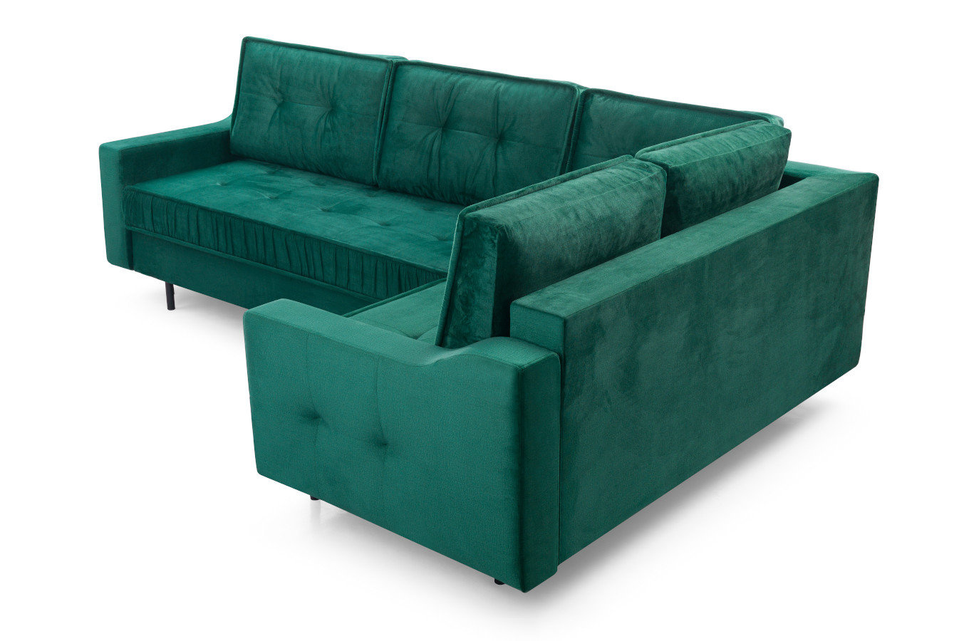 Nowoczesny narożnik HAITI L z funkcją spania i pojemnikiem na pościel