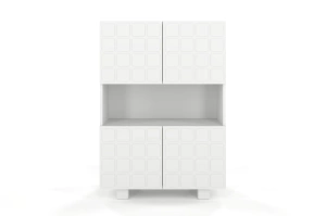 Nowoczesna komoda z frontami 3D Skandica CUBO HIGH / kolor biały / szer. 85 cm