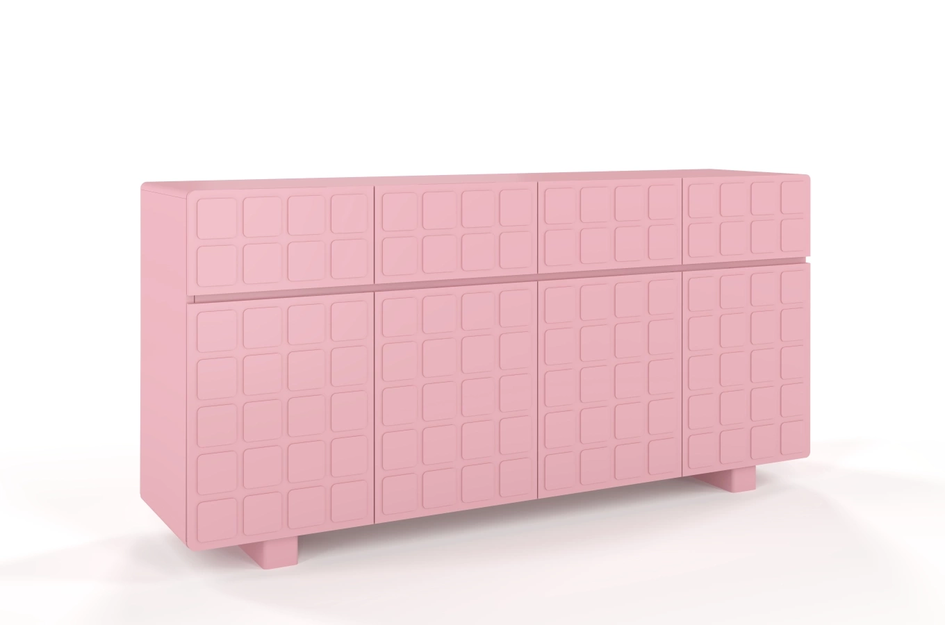 Nowoczesna komoda z frontami 3D Skandica CUBO LONG / kolor pudrowy róż / szer. 169 cm