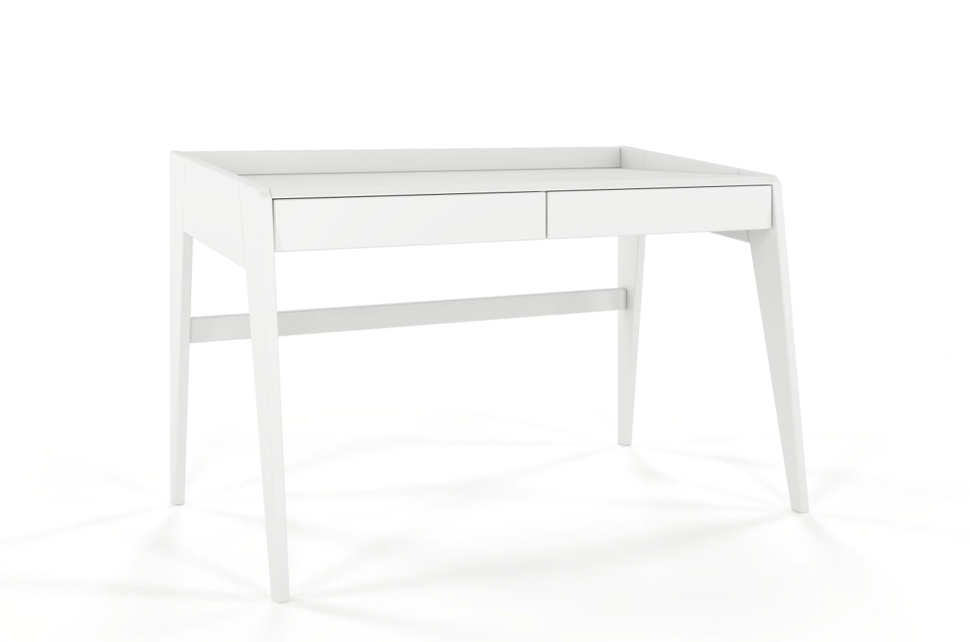 Drewniane biurko / toaletka z szufladami Visby LISA / kolor biały RAL / 125x70 cm