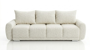 Nowoczesna rozkładana sofa 3-osobowa Skandica DUNA 3 z funkcją spania i pojemnikiem na pościel / boucle Centaur 01 / kremowy / szer. 234 cm