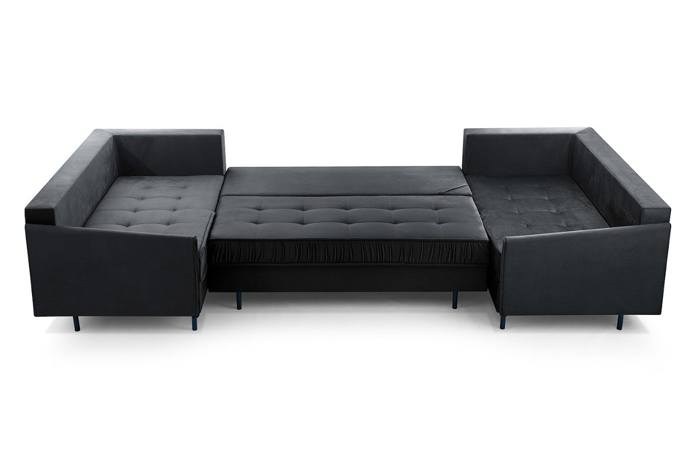 Duży nowoczesny narożnik ZANZIBAR U z funkcją spania i pojemnikiem na pościel