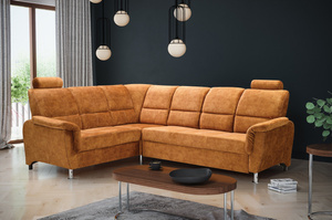 Klasyczny rozkładany narożnik DANIELA z pojemnikiem na pościel