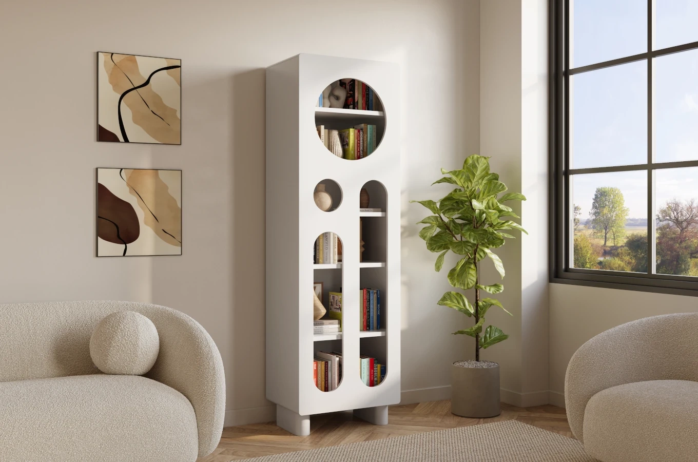 Nowoczesny regał z ażurowymi frontami Skandica OKO / szer. 60 cm