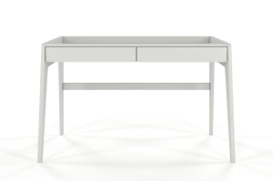 Drewniane biurko / toaletka z szufladami Visby LISA / kolor szary mleczny / 125x70 cm