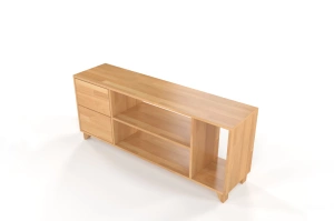 Drewniana szafka RTV bukowa Visby VIVECA na nóżkach / szer. 140 cm