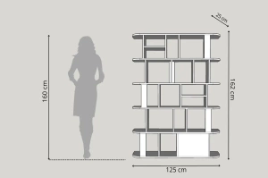 Nowoczesny biały regał Skandica SALA / szer. 125 cm