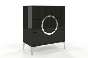 Czarna nowoczesna komoda Dancan BRITT połysk / szer. 70 cm