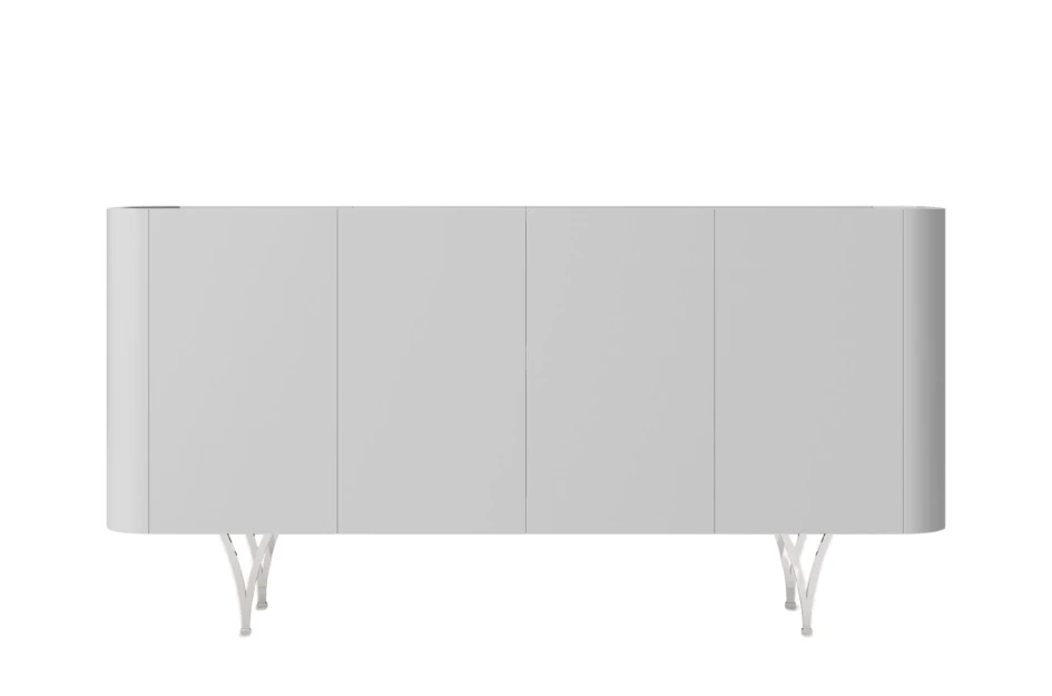 Nowoczesna szara komoda Dancan MONZA ze srebrnymi nóżkami / szer. 160 cm