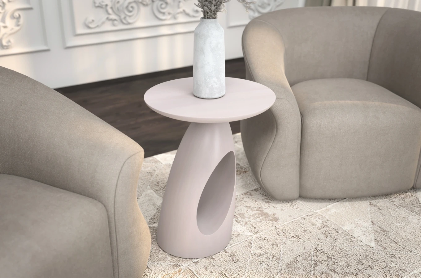 Stolik drewniany Kayani ISLAND różne kolory, wys. 40 cm