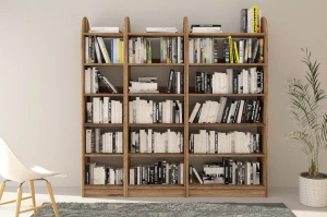 Regał drewniany dębowy Visby KLIPPEN / szerokość 80 cm, olej bielony