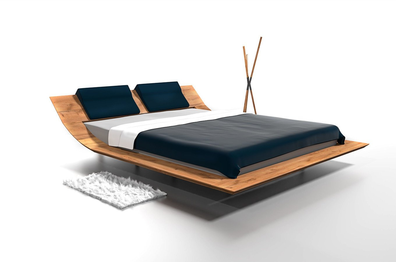 Drewniane łóżko do sypialni LEBRON