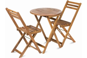 Zestaw mebli MADERA z drewna akacjowego na balkon lub taras / stolik + 2 krzesła