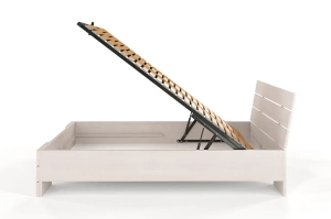 Łóżko drewniane bukowe Visby SANDEMO High BC Long (Skrzynia na pościel) / 200x220 cm, kolor biały