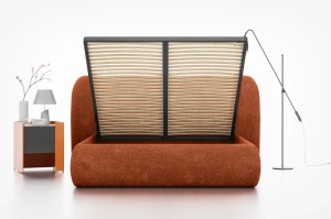 Tapicerowane łóżko SIMBA ze skrzynią na pościel