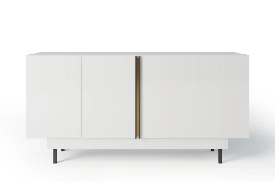 Elegancka biała komoda Dancan ARTEMISA ze złotymi dodatkami / szer. 163 cm