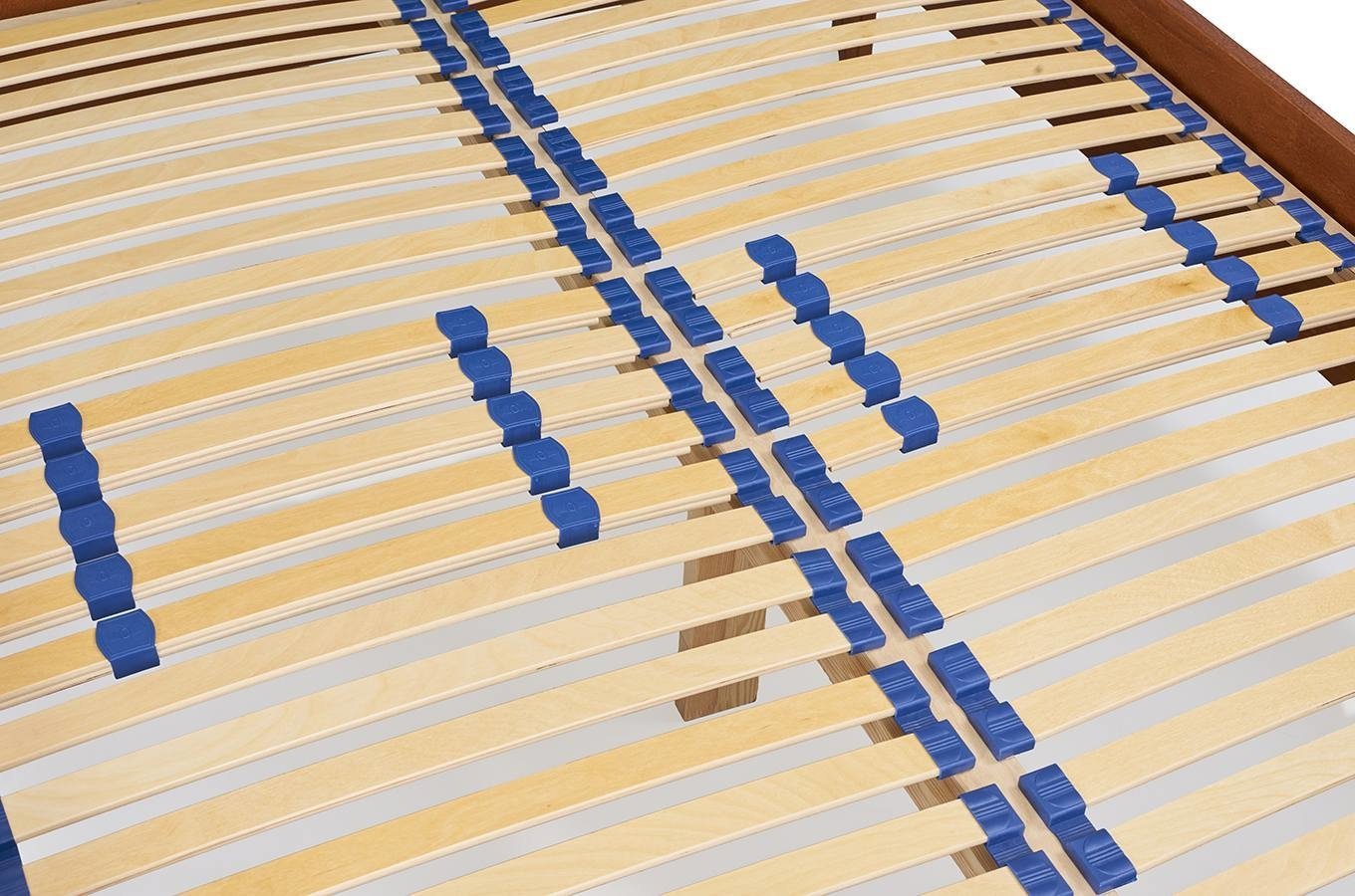 Tapicerowane łóżko drewniane bukowe Visby FRIDA z wysokim zagłówkiem / 120x200 cm, kolor naturalny, zagłówek French Velvet 652