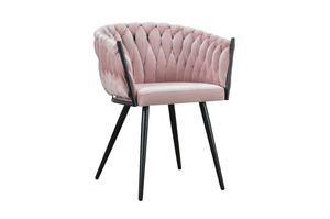 Nowoczesne krzesło SARA BLACK z plecionym oparciem