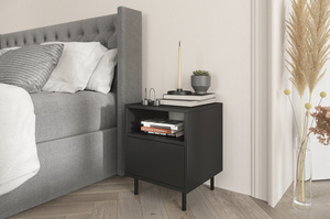 Czarna nowoczesna szafka nocna Dancan MIRKA / szer. 40 cm