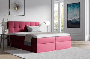 Tapicerowane łóżko kontynentalne ADRIANO z zagłówkiem pikowanym w kwadraty